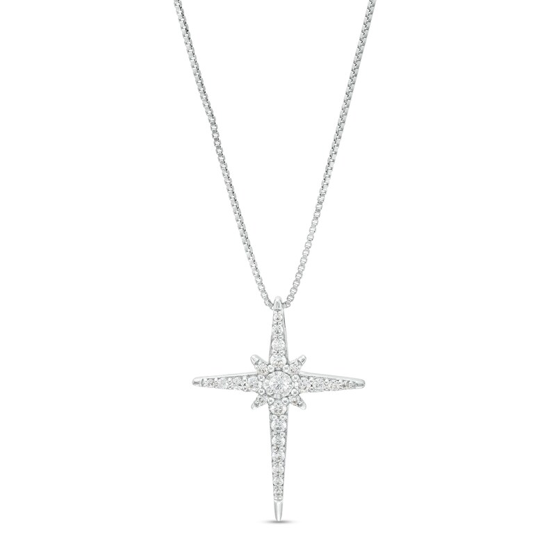 1/4 CT. T.W. Diamond North Star Pendant in 10K White Gold