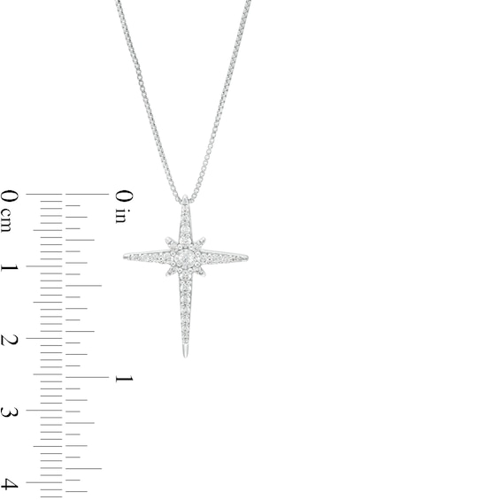 1/4 CT. T.w. Diamond North Star Pendant in 10K White Gold