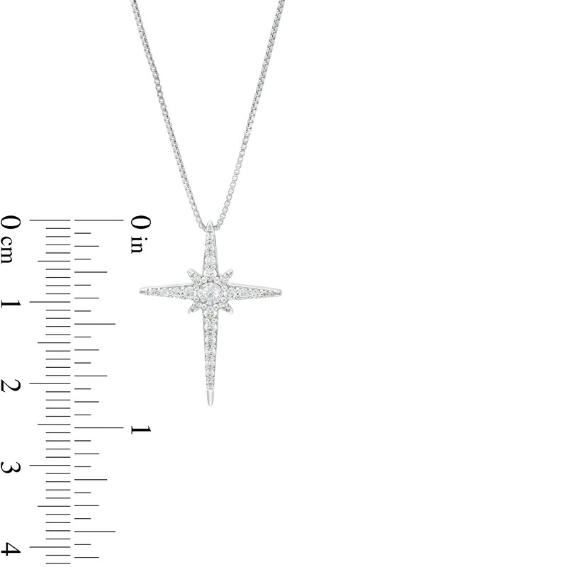 1/4 CT. T.W. Diamond North Star Pendant in 10K White Gold
