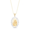Thumbnail Image 1 of 1/8 CT. T.W. Diamond Frame Virgin Mary Portrait Pendant in 10K Two-Tone Gold
