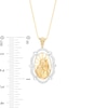 Thumbnail Image 3 of 1/8 CT. T.W. Diamond Frame Virgin Mary Portrait Pendant in 10K Two-Tone Gold
