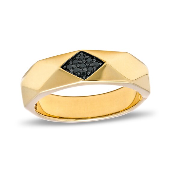 1/10 CT. T.w. Black Diamond Geometric Ring in 10K Gold