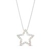 Thumbnail Image 1 of Marquise and Round Lab-Created Opal Star Outline Pendant in Sterling Silver