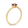 Thumbnail Image 3 of Princess-Cut Amethyst and White Lab-Created Sapphire Ring in Sterling Silver with 14K Gold Plate