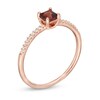 Thumbnail Image 3 of Princess-Cut Garnet and White Lab-Created Sapphire Ring in Sterling Silver with 14K Rose Gold Plate