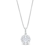 Thumbnail Image 0 of 1 CT. T.W. Certified Lab-Created Diamond Scallop Frame Flower Pendant in 14K White Gold (F/SI2)