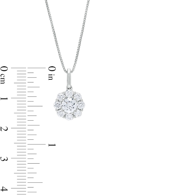 1 CT. T.W. Certified Lab-Created Diamond Scallop Frame Flower Pendant in 14K White Gold (F/SI2)