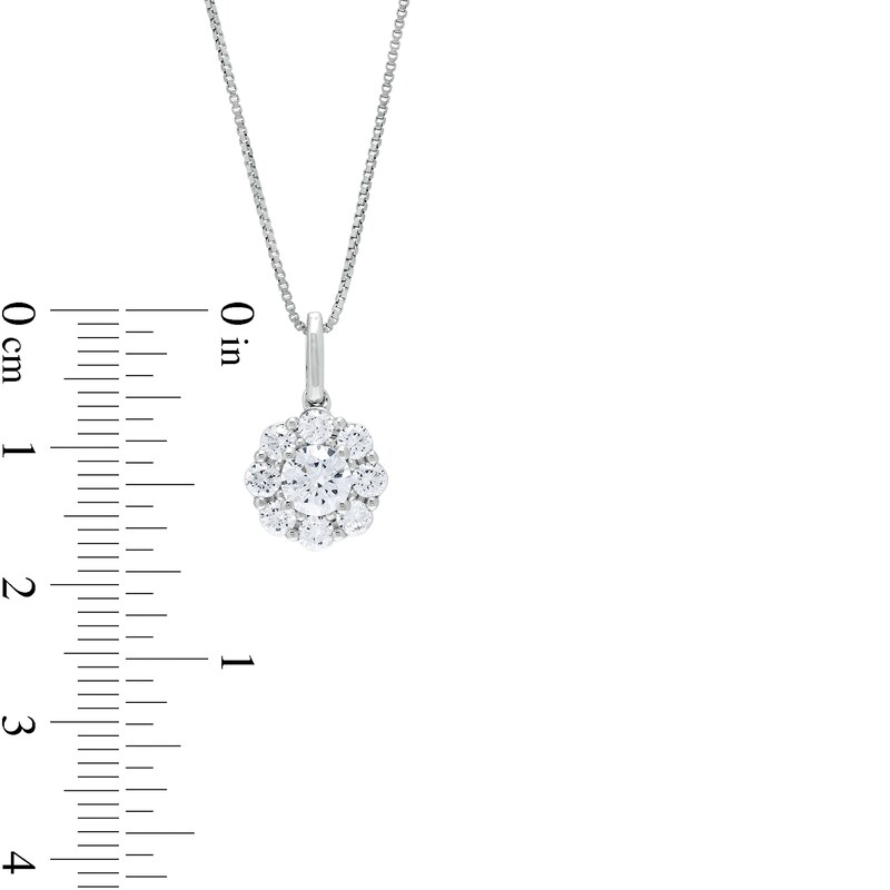 1 CT. T.W. Certified Lab-Created Diamond Scallop Frame Flower Pendant in 14K White Gold (F/SI2)