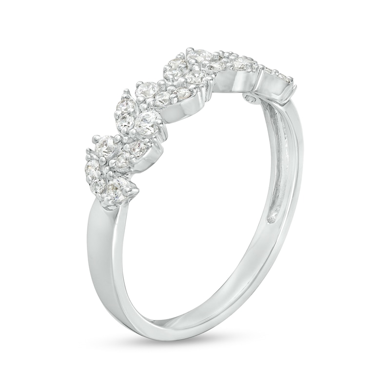 Main Image 3 of 1/3 CT. T.W. Multi-Diamond Leaves Ring in 10K White Gold
