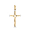 Thumbnail Image 1 of 1/10 CT. T.W. Diamond Rope Cross Necklace Charm in 10K Gold