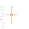 Thumbnail Image 2 of 1/10 CT. T.W. Diamond Rope Cross Necklace Charm in 10K Gold