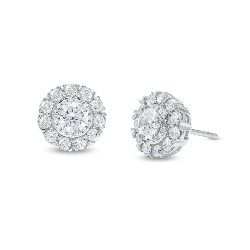 Main Image 1 of 1 CT. T.W. Diamond Frame Stud Earrings in 10K White Gold