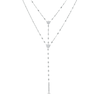 Thumbnail Image 1 of 1/4 CT. T.W. Diamond Double Strand Y-Necklace in 10K White Gold