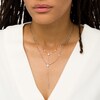 Thumbnail Image 2 of 1/4 CT. T.W. Diamond Double Strand Y-Necklace in 10K White Gold