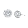 Thumbnail Image 1 of 1 CT. T.W. Diamond Oval-Shaped Frame Stud Earrings in 10K White Gold