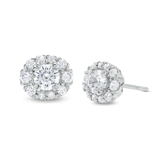 1 CT. T.w. Diamond Oval-Shaped Frame Stud Earrings in 10K White Gold