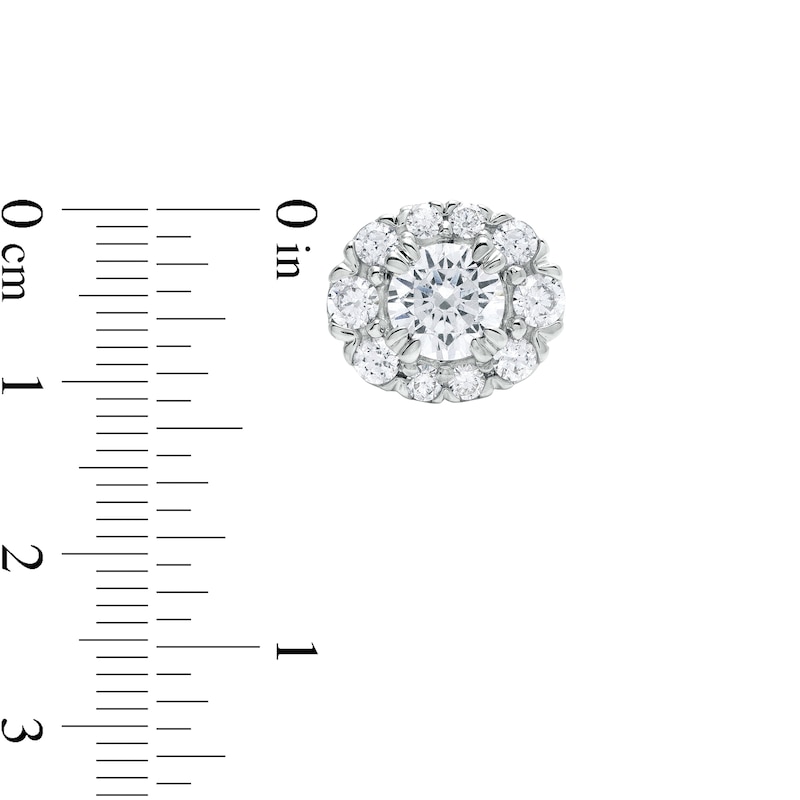 Main Image 3 of 1 CT. T.W. Diamond Oval-Shaped Frame Stud Earrings in 10K White Gold