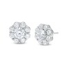 Thumbnail Image 0 of 2 CT. T.W. Certified Lab-Created Diamond Scallop Frame Flower Stud Earrings in 14K White Gold (F/SI2)