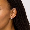 Thumbnail Image 1 of 2 CT. T.W. Certified Lab-Created Diamond Scallop Frame Flower Stud Earrings in 14K White Gold (F/SI2)