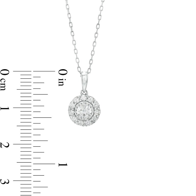 Main Image 4 of 1/2 CT. T.W. Diamond Frame Pendant in 10K White Gold