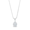 Thumbnail Image 1 of 1/2 CT. T.W. Diamond Oval-Shaped Frame Split Bail Pendant in 10K White Gold