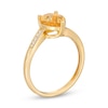 Thumbnail Image 3 of Pear-Shaped Citrine and White Lab-Created Sapphire Bypass Ring in Sterling Silver with 14K Gold Plate
