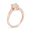 Thumbnail Image 3 of Pear-Shaped Lab-Created Opal and White Sapphire Bypass Ring in Sterling Silver with 14K Rose Gold Plate
