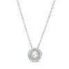 Thumbnail Image 1 of 4.0mm Button Freshwater Cultured Pearl and 1/20 CT. T.W. Diamond Frame Pendant in 10K White Gold