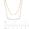Thumbnail Image 3 of 1/8 CT. T.W. Diamond Curved Bar Double Strand Necklace in 10K Gold - 18.75"
