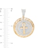 Thumbnail Image 1 of Men's 7/8 CT. T.W. Diamond Greek Key Frame Ankh Necklace Charm in 10K Gold