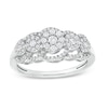 Thumbnail Image 1 of 1/2 CT. T.W. Multi-Diamond Scallop Edge Bypass Ring in 10K White Gold
