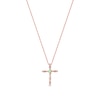 Thumbnail Image 0 of Opal and 1/20 CT. T.W. Diamond Braided Cross Pendant in 10K Rose Gold