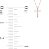 Thumbnail Image 4 of Opal and 1/20 CT. T.W. Diamond Braided Cross Pendant in 10K Rose Gold