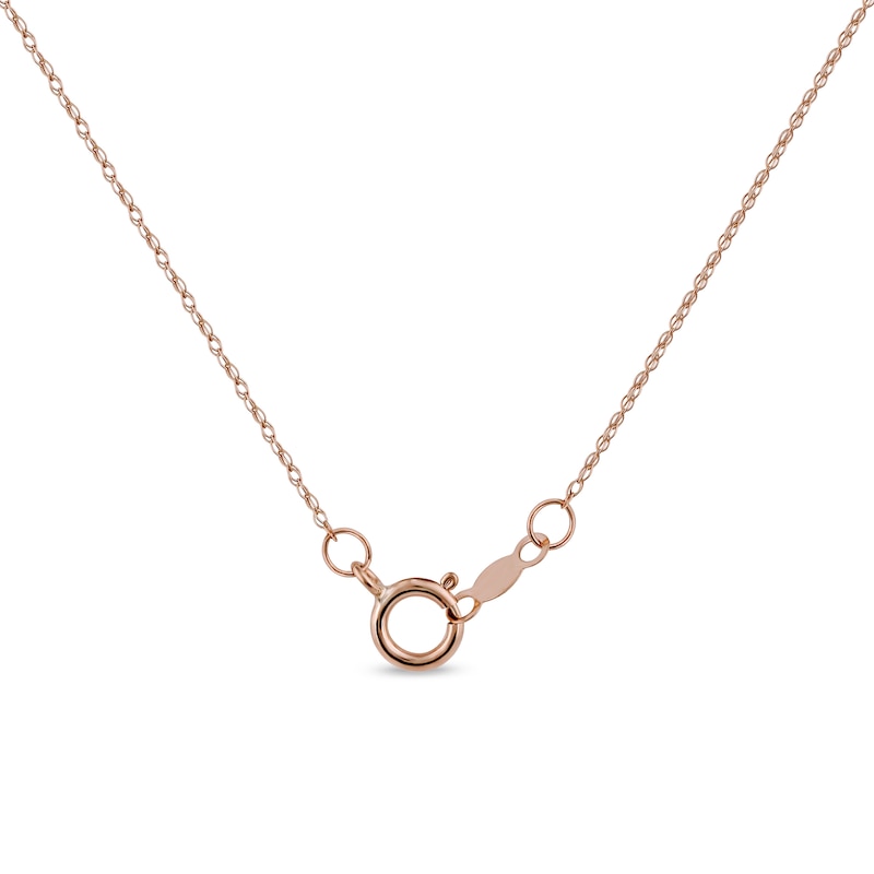 Main Image 5 of Opal and 1/20 CT. T.W. Diamond Braided Cross Pendant in 10K Rose Gold