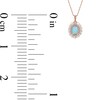 Thumbnail Image 4 of Oval Opal and 1/4 CT. T.W. Diamond Fanned Frame Pendant in 10K Rose Gold