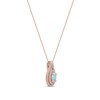 Thumbnail Image 2 of Oval Lab-Created Opal and White Sapphire Double Row Split Bail Pendant in 10K Rose Gold