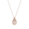 Thumbnail Image 3 of Oval Lab-Created Opal and White Sapphire Double Row Split Bail Pendant in 10K Rose Gold