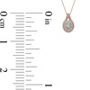 Thumbnail Image 4 of Oval Lab-Created Opal and White Sapphire Double Row Split Bail Pendant in 10K Rose Gold
