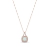 Thumbnail Image 1 of Cushion-Shaped Lab-Created Opal and White Sapphire Double Frame Split Bail Pendant in 10K Rose Gold
