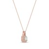 Thumbnail Image 2 of Cushion-Shaped Lab-Created Opal and White Sapphire Double Frame Split Bail Pendant in 10K Rose Gold