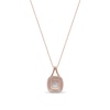 Thumbnail Image 3 of Cushion-Shaped Lab-Created Opal and White Sapphire Double Frame Split Bail Pendant in 10K Rose Gold