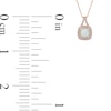 Thumbnail Image 4 of Cushion-Shaped Lab-Created Opal and White Sapphire Double Frame Split Bail Pendant in 10K Rose Gold