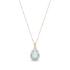 Thumbnail Image 1 of Pear-Shaped Lab-Created Opal and White Sapphire Teardrop Frame Split Bail Pendant in 10K Gold