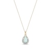 Thumbnail Image 0 of Pear-Shaped Lab-Created Opal and White Sapphire Teardrop Frame Split Bail Pendant in 10K Gold