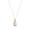 Thumbnail Image 2 of Pear-Shaped Lab-Created Opal and White Sapphire Teardrop Frame Split Bail Pendant in 10K Gold