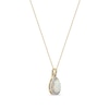 Thumbnail Image 1 of Pear-Shaped Lab-Created Opal and White Sapphire Teardrop Frame Split Bail Pendant in 10K Gold