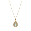 Thumbnail Image 3 of Pear-Shaped Lab-Created Opal and White Sapphire Teardrop Frame Split Bail Pendant in 10K Gold