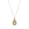 Thumbnail Image 2 of Pear-Shaped Lab-Created Opal and White Sapphire Teardrop Frame Split Bail Pendant in 10K Gold