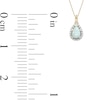 Thumbnail Image 4 of Pear-Shaped Lab-Created Opal and White Sapphire Teardrop Frame Split Bail Pendant in 10K Gold