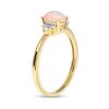 Thumbnail Image 1 of Oval Opal and 1/20 CT. T.W. Diamond Collar Ring in 10K Gold